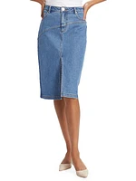 Denim Knee-Length Skirt