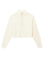 Hampton Rib-Knit Cropped Sweater