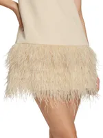 Coley Ostrich Feather-Trim Dress