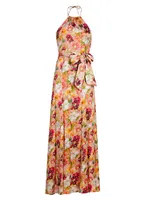 Floral Halterneck Maxi Dress