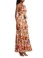 Floral Halterneck Maxi Dress