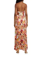 Floral Halterneck Maxi Dress