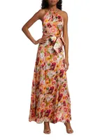 Floral Halterneck Maxi Dress