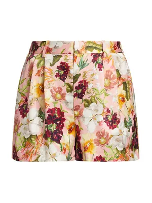 Conry Floral Pleated Shorts