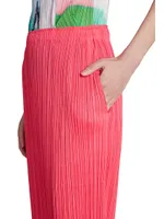 Pleated Elasticized Midi-Skirt