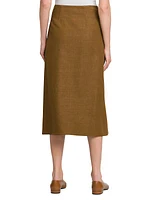 Alinne Linen & Wool-Blend Midi-Skirt