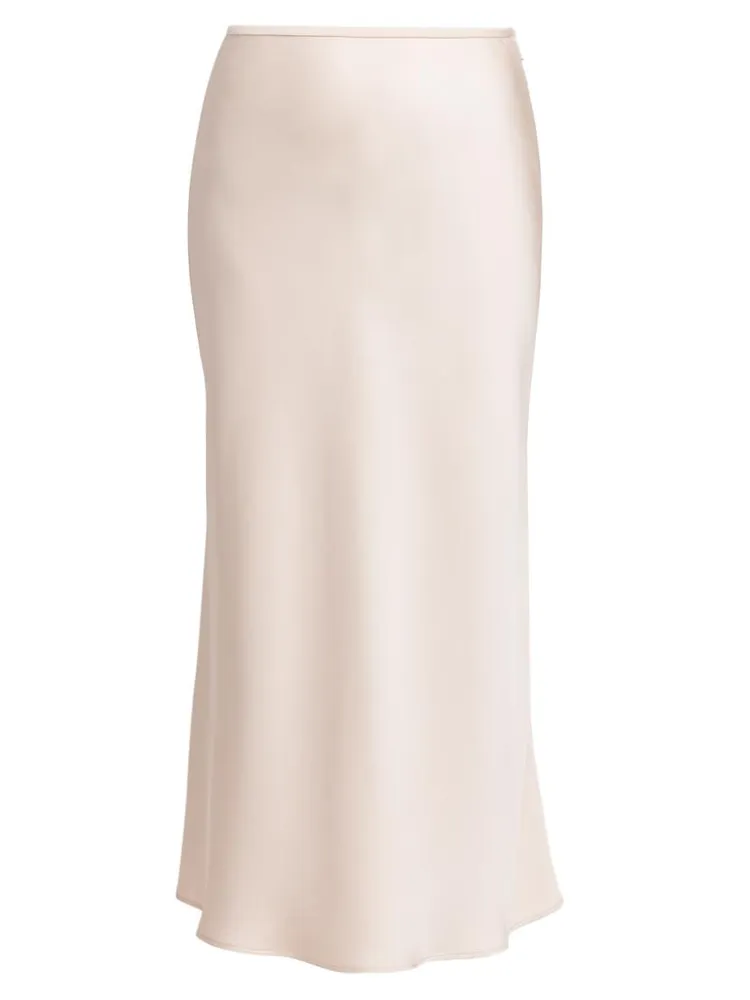 Simona Double-Faced Silk Midi-Skirt