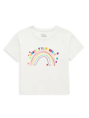 Little Girl's & 'Protect Your Energy' Rainbow T-Shirt