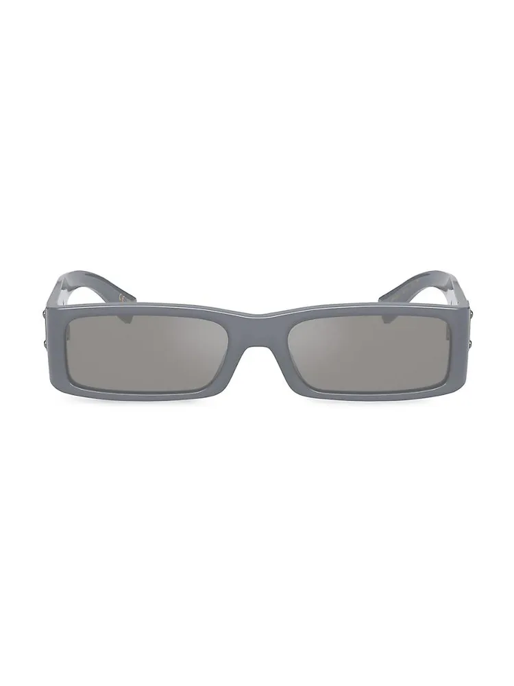 Plaque Logo 54MM Rectangular Sunglasses