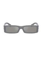 Plaque Logo 54MM Rectangular Sunglasses