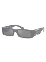 Plaque Logo 54MM Rectangular Sunglasses