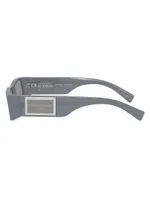 Plaque Logo 54MM Rectangular Sunglasses