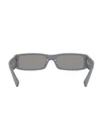 Plaque Logo 54MM Rectangular Sunglasses