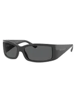 61MM Propionate Rectangular Sunglasses