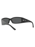 61MM Propionate Rectangular Sunglasses