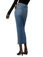 Reconstructed Denim Midi-Skirt