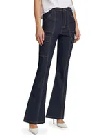 Maurice High-Rise Stretch Flare Cargo Jeans