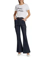 Maurice High-Rise Stretch Flare Cargo Jeans