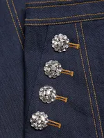 Suzette Jeweled Stretch-Cotton Jeans