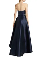 Strapless Removable High-Low Gown