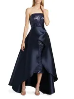 Strapless Removable High-Low Gown
