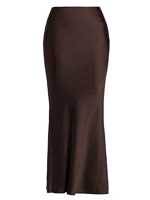 Obie Satin Midi-Skirt
