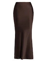 Obie Satin Midi-Skirt