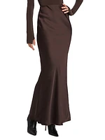 Obie Satin Midi-Skirt