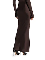 Obie Satin Midi-Skirt