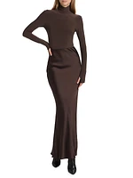 Obie Satin Midi-Skirt