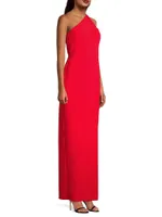 Crepe One-Shoulder Gown