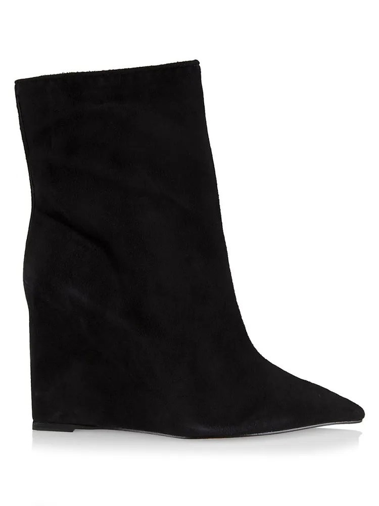 Asya 100MM Suede Wedge Booties