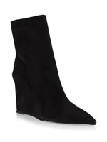 Asya 100MM Suede Wedge Booties