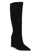 Asya Up 100MM Suede Wedge Boots