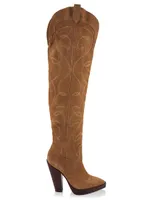 Meggy Over-the-Knee Nubuck Cowboy Boots