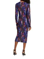 Abstract-Print Knit Midi-Dress