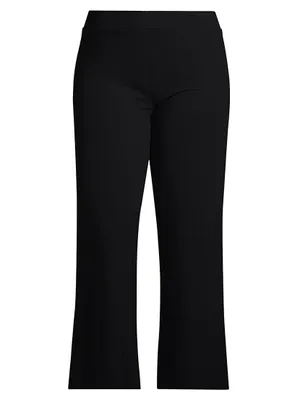 Plus Deco Crepe Wide-Leg Pants