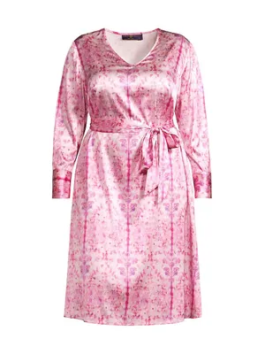 Vittoria Belted Silk Midi-Dress