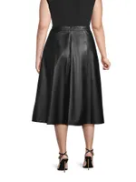 Eva Vegan Leather Midi-Skirt