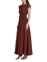 Indira Twisted Silk Maxi Dress