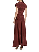 Indira Twisted Silk Maxi Dress