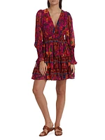 Tropical Tapestry Long-Sleeve Minidress