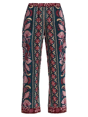 Seashell Tapestry Cargo Pants