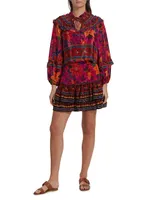 Tropical Tapestry Ruffled Blouse