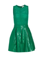 Chara Croc-Embossed Minidress