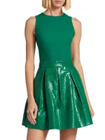 Chara Croc-Embossed Minidress