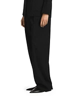 Leopard Wool Jacquard Trousers