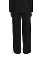 Leopard Wool Jacquard Trousers