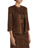 Leopard Sequin Knit Jacket