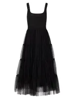 Chara Tiered Tulle Midi-Dress